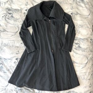 Dark Gray Women's Zip-Front A-Line Coat